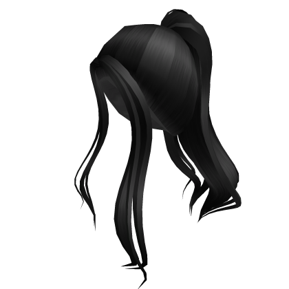 Black Flowy Anime Ponytail Roblox item