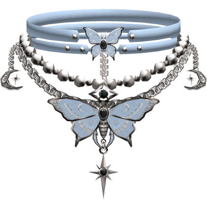 gothic butterfly choker w layered necklaces 3.0