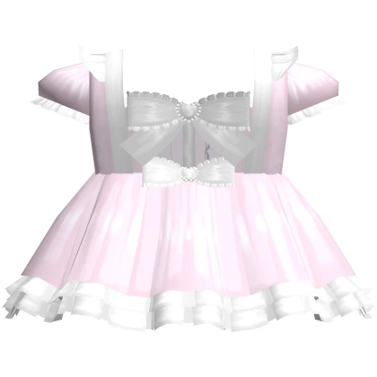 sweet baby doll ruffle heart dress pink and white | Roblox Item