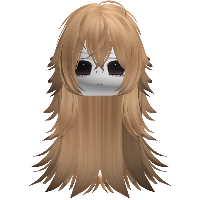 Vkei Moe Orange Messy Long Hair