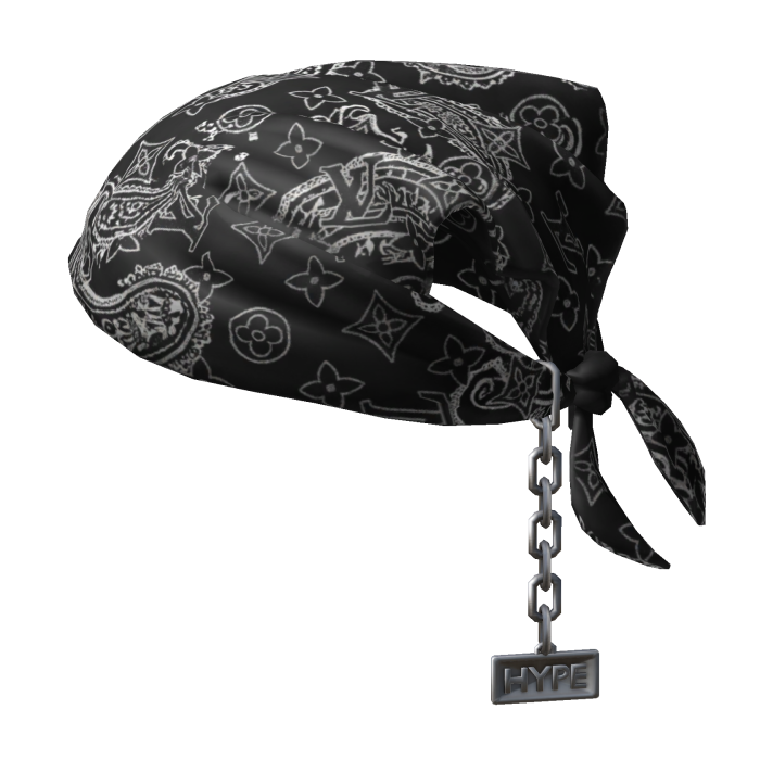 Tied LV Bandana Hat with Chain 