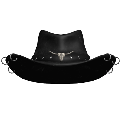 Black Cowboy Hat With Rings