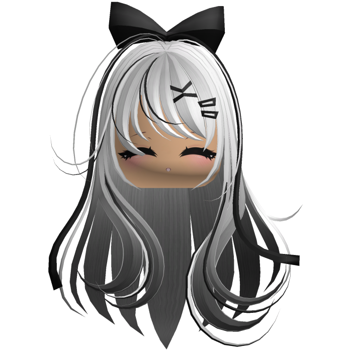 Beautiful Girl with Long Hair, Cute Bow & Lashes