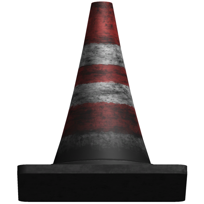 Red Damaged Grunge Traffic Cone