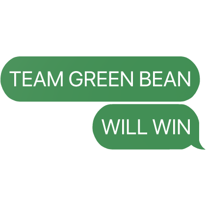 team green bean will win grow a garden jandel text Roblox item