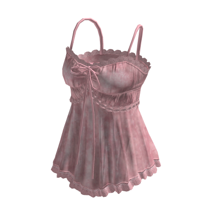 Coquette Floral Lace Babydoll Dress (Pink)