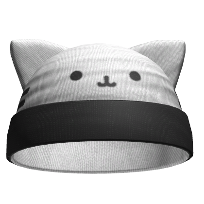 Kawaii Cute Kitty Beanie White&Black