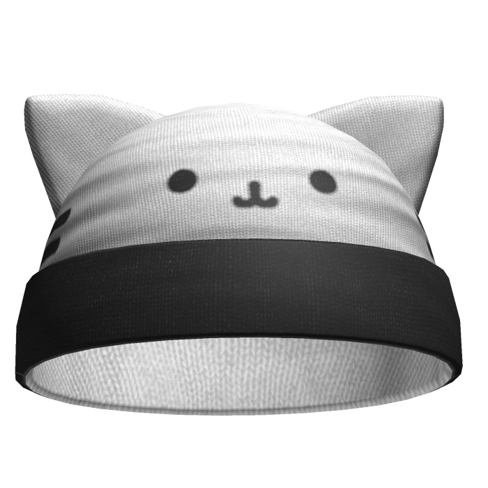 Kawaii Cute Kitty Beanie White&Black