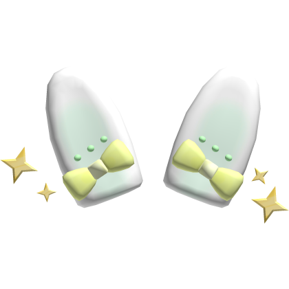 cute yellow bunny ears with bows