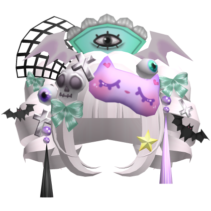Pastel Goth Spooky Kawaii Pigtail Curls Pink