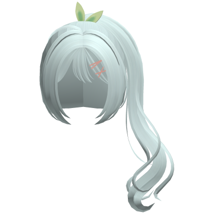 teal silly leaf side swirly ponytail