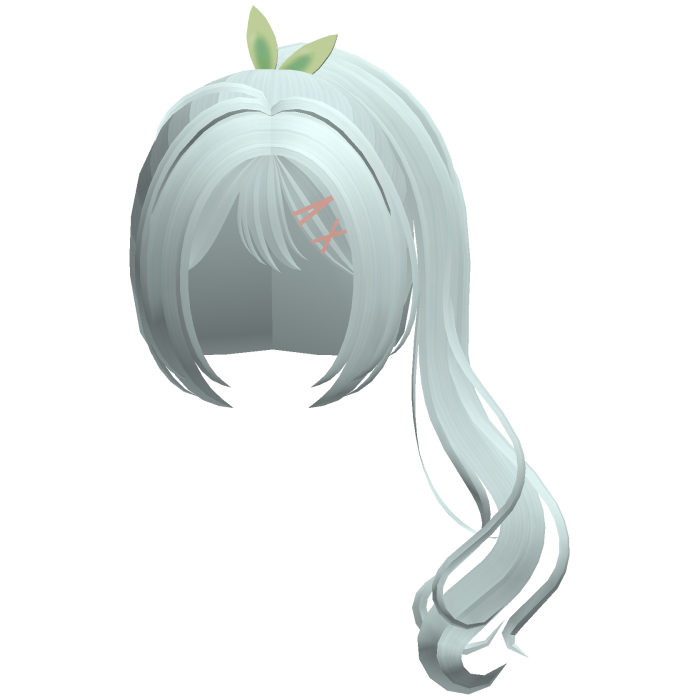 teal silly leaf side swirly ponytail