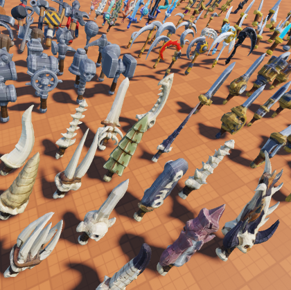 384 Low Poly Fantasy Sword & Weapon Models preview 3