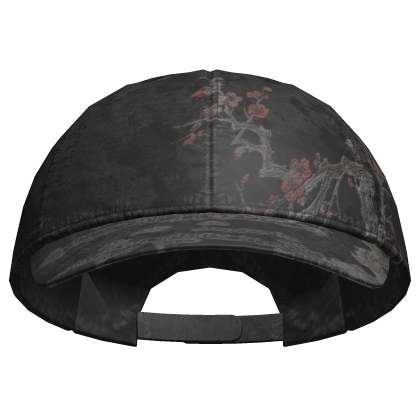 Sakura Blossom Skater Cap Black&Red