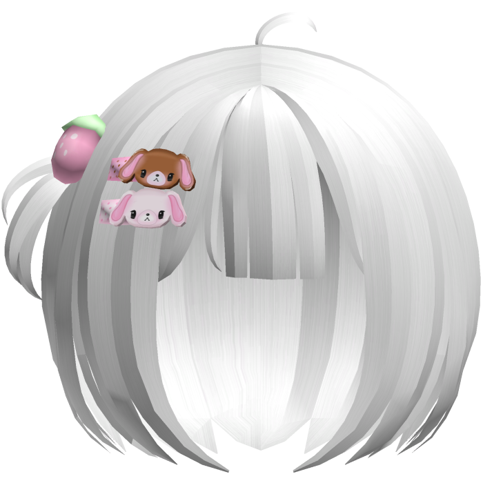 ♡ ꒰ cutecore baby pigtail hair w hairclips┊white