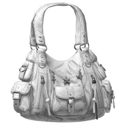 (3.0) White Y2K Grunge Vkei Leather Handbag