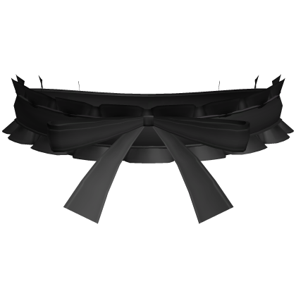 ♡ black kawaii laced ruffled choker w bow Roblox item