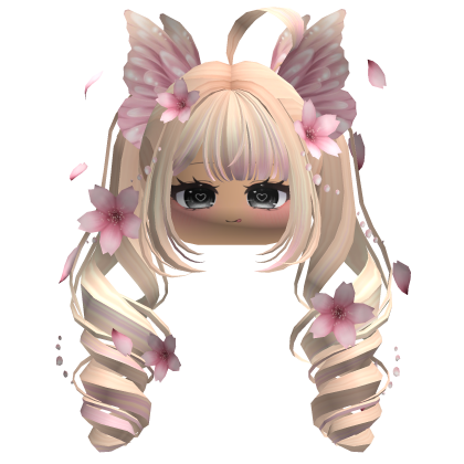 Mystical Sakura Petal Pigtails (Blonde&Pink)