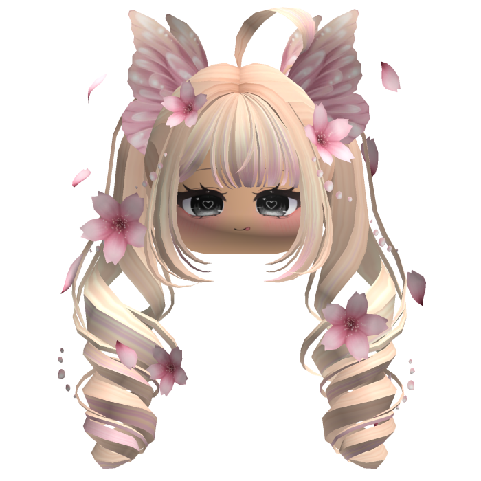 Mystical Sakura Petal Pigtails (Blonde&Pink)