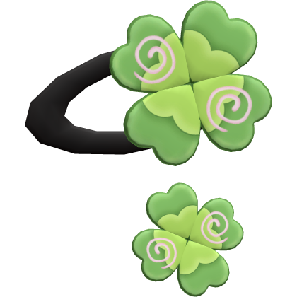 ♡ ꒰ kawaii double clover hair clip in black