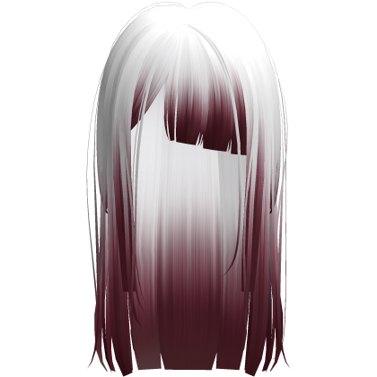 White Red Long Messy Goth Short Bangs Horror Hair
