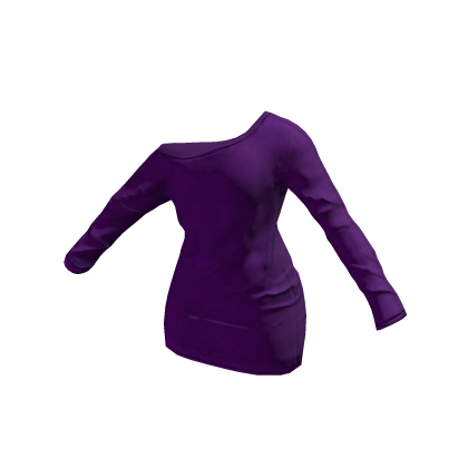 Off Shoulder Long Sleeve Dress (Purple) thumbnail