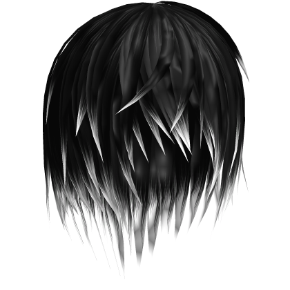 black and white wet emo hair 