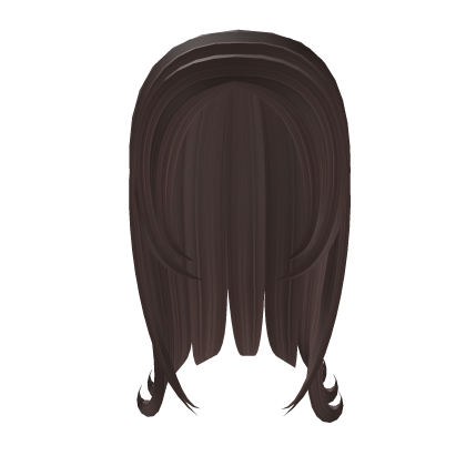 straight hair with curled ends in brown   Roblox item