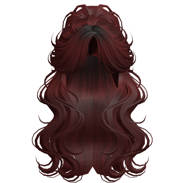 Crimped Wavy Empress Ponytail Dark Red