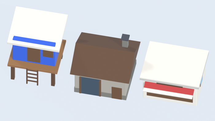 Low Poly Building Pack House Shop Castle x29 preview 3