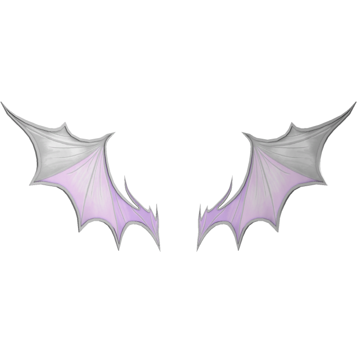 white color gradient gothic bat wings