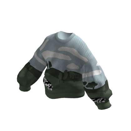 Oversized Knitted Sweater Lonely Cow Field