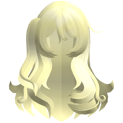 long fluffy swirly messy princess hair yellow Roblox item