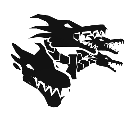 Cartoony White Dragon Heads
