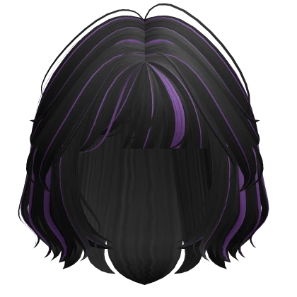 ♡ Short hair short bob with bangs in black | Roblox Item