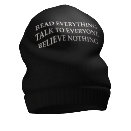 Oversized Graphic Beanie Black