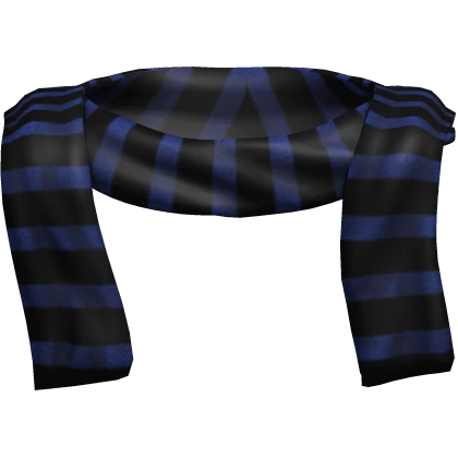 1.0 Gothic Grungey Neck Stripped Scarf Black Blue | Roblox Item - Rolimon's