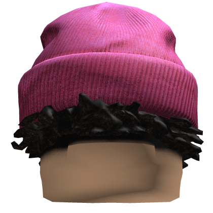 Sponged Freeform Curly Afro Fade W PINK Beanie  