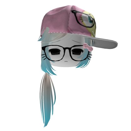 Cute Pink Cap Blonde Hair Blue Tips Kawaii Y2K Roblox item