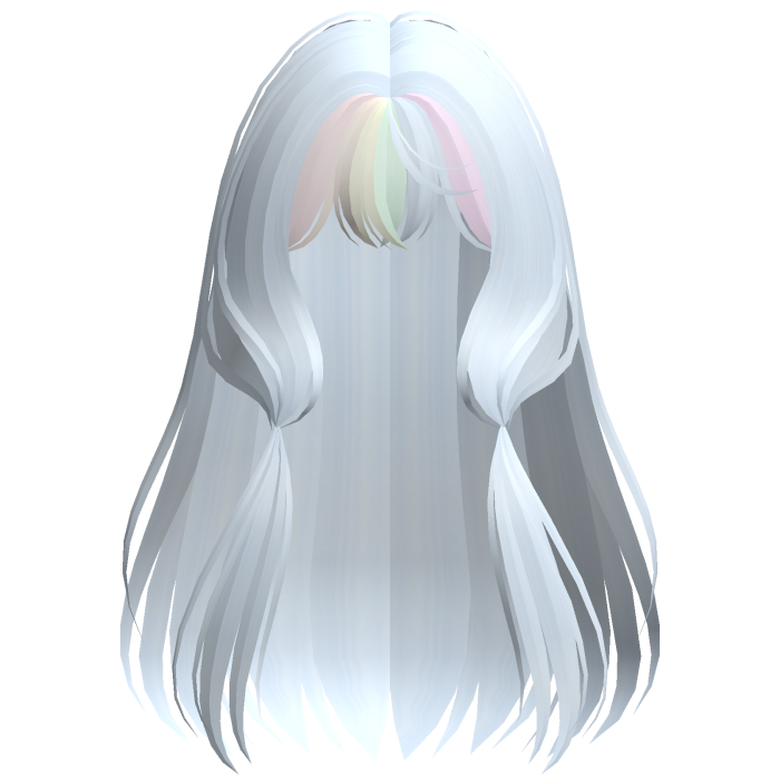 ♡ cutesy hime chii anime hair in rainbow blue