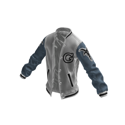 College Jacket | White Black Bluish Silver