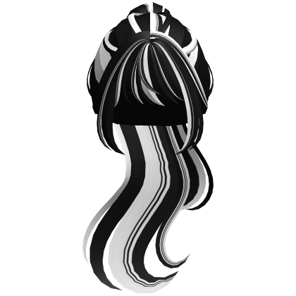 Wavy Messy Black and White Long Ponytail (VIP) thumbnail