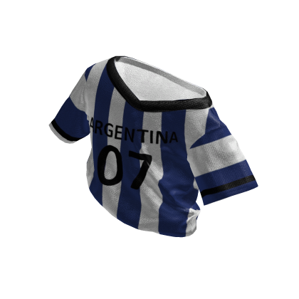 Blue & White Striped Argentina Crop Jersey