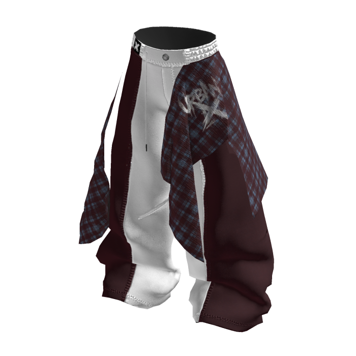 URBAN X Y2K Red White Layered Baggy Pants