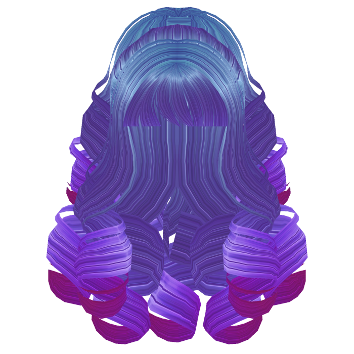 Fluffy Curly Pearl Ponytail Purple Seafloor