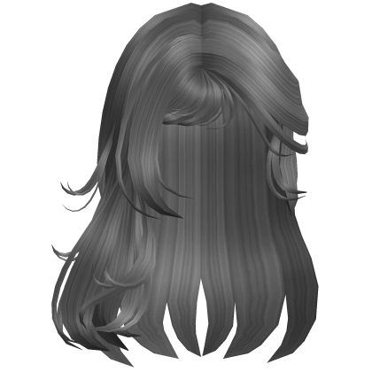Emo Long Messy Hair w/ Side Bangs (Gray)