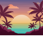Sunset beach cuties