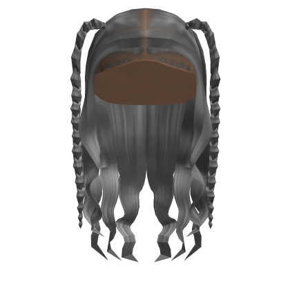 Wavy Hair With Braids In Silver Roblox item