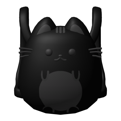♡ cute kawaii kitty black round backpack 3.0 thumbnail