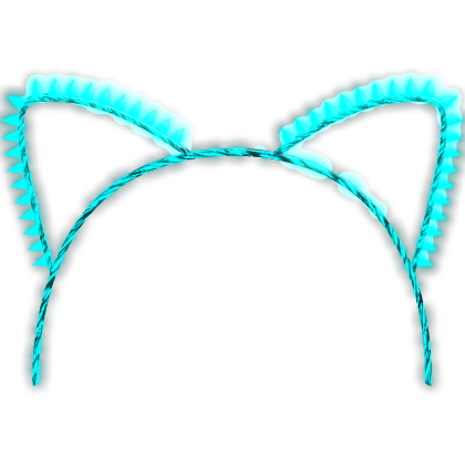 : [ GLOWING ] Cyan Cat Ears Headband [Y2K]